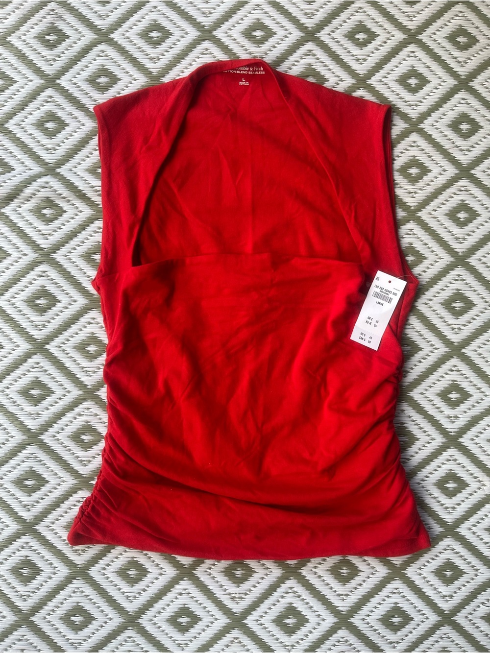 Abercrombie & Fitch Red Sleeveless Ruched Tank Top